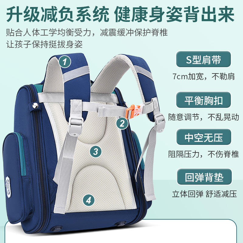2023新款书包小学生男孩女生一二三到六年级男轻便护脊儿童双肩包