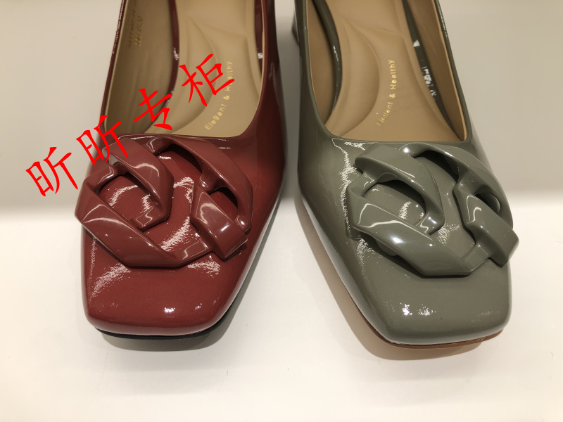 tigrisso蹀愫女鞋2023年秋季软奶油鞋中粗跟浅口单鞋女TA43508-14 - 图0