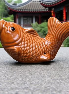 滴水鲤鱼连体金鱼陶瓷排水口