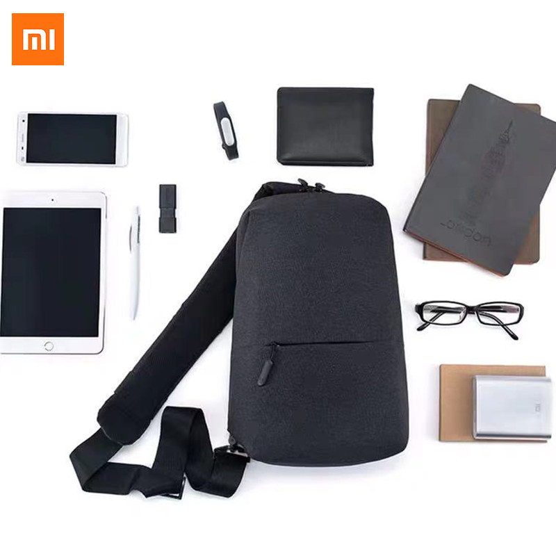 小米90分休闲胸包多功能户外斜挎包 小米领英男士包袋