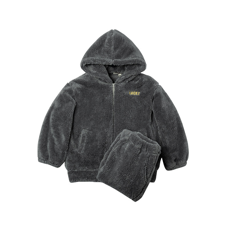 靴下物可外穿烫光北极绒运动家居服 靴下物睡衣/家居服套装