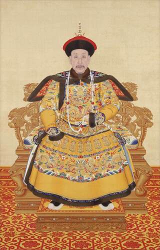 H7S清高宗乾隆弘历朝服龙袍坐像立轴年老高清电子版图片素材 - 图1