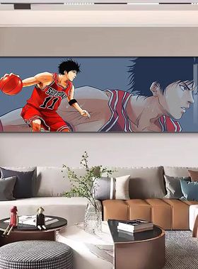 灌篮高手挂画动漫篮球男孩卧室床头装饰画樱木花道客厅背景墙壁画