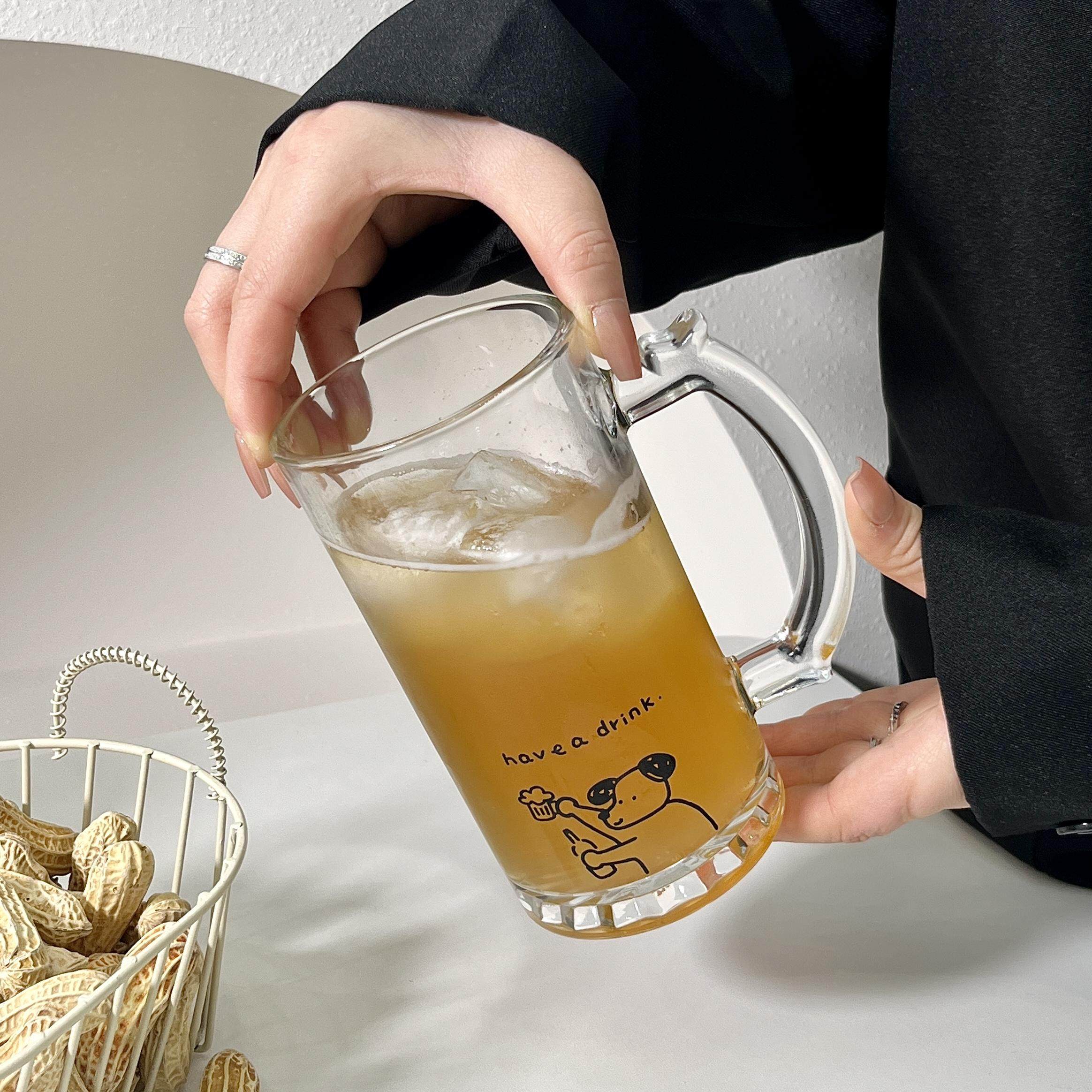 原创大容量扎啤杯玻璃杯家用带把精酿啤酒杯果汁饮料冰咖啡杯商用,淘宝优惠券,粉丝福利购,淘宝优惠卷