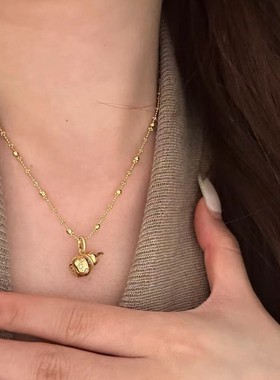 纯银s925星芒葫芦吊坠项链葫芦南瓜复古精致毛衣链轻奢锁骨链