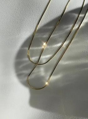 S925纯银镀14K金极细蛇骨手链女 简约设计ins风气质百搭叠戴手饰