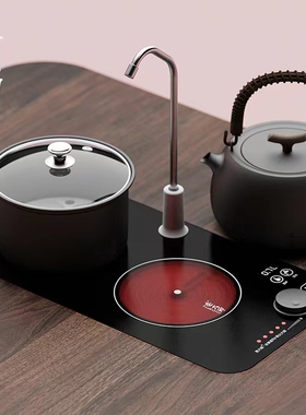 茶大师の决策者R8电陶泡茶炉静音茶桌茶台嵌入式黑晶炉煮茶纯钛泡