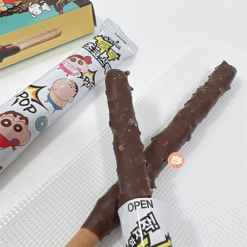 韩国进口零食 sunyoung跳跳糖巧克力涂层饼干棒休闲松脆盒装54G - 图2