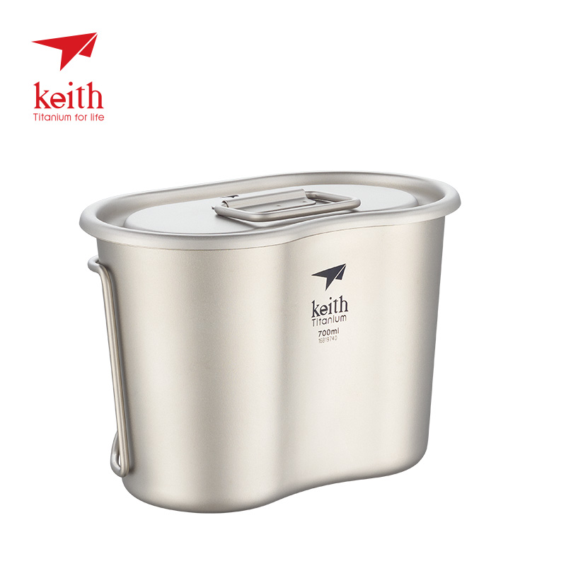 Keith铠斯纯钛水壶78式大容量户外两用超轻便携饭盒套装Ti3060-图2