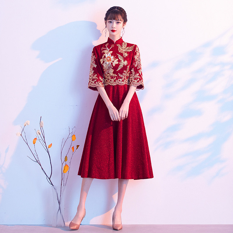 新娘中式结婚连衣裙回门孕妇敬酒服 森度凡礼服/晚装