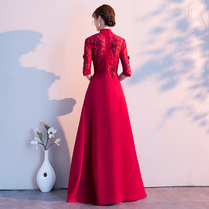 新娘2020新款中式长袖显瘦女晚礼服 森度凡礼服/晚装