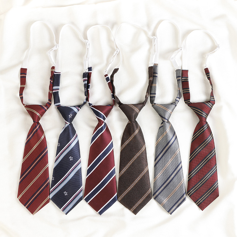 儿童领带配饰男童女童短款条纹免打结幼儿园小学生校服班服小领带