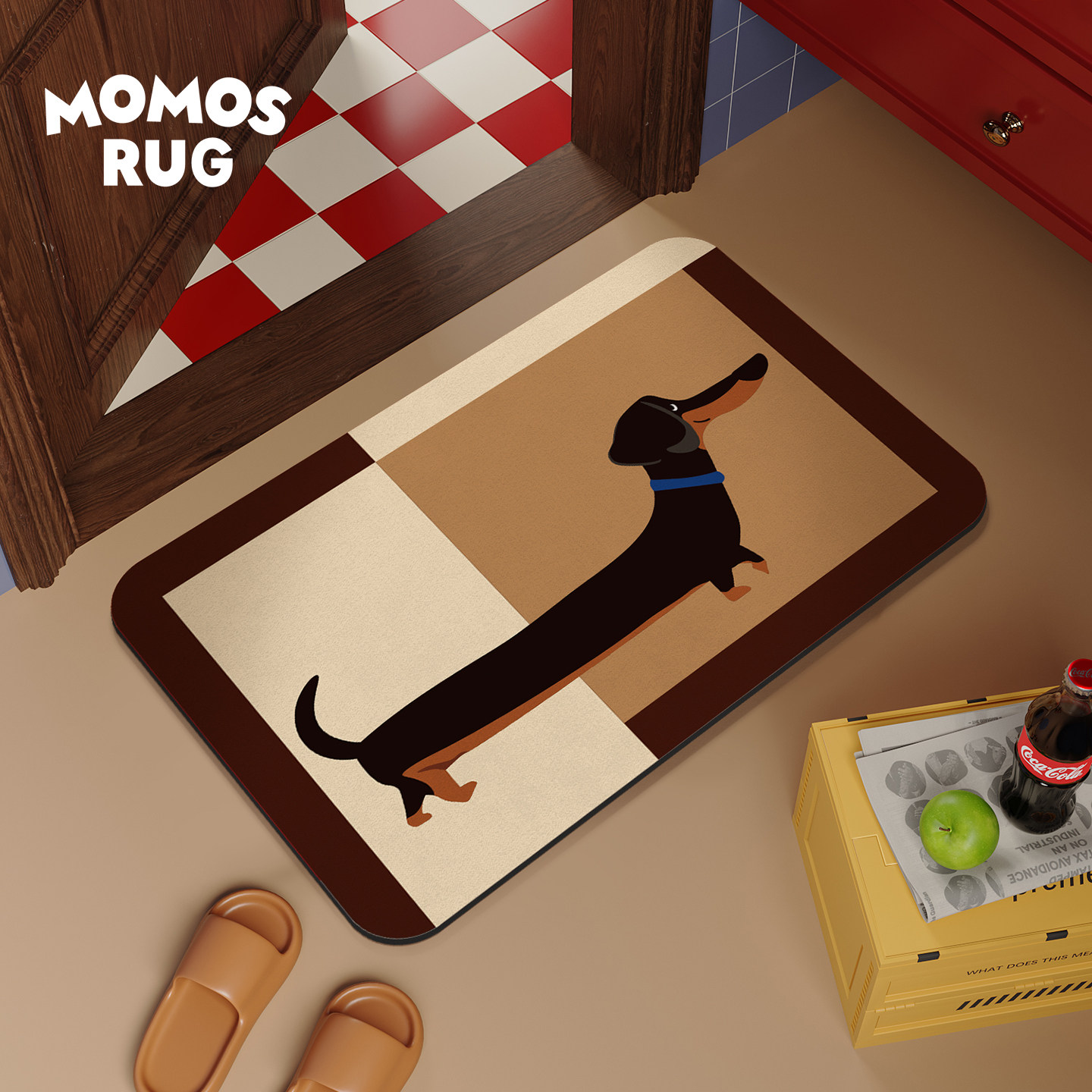 漫步腊肠狗浴室吸水地垫简约卡通厕所卫生间百搭脚垫家用防滑耐脏,淘宝优惠券,粉丝福利购,淘宝优惠卷