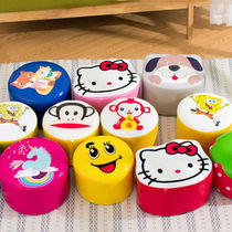 CHILDRENS STOOL BABY BENCH CARTOON ROUND STOOL SOFA STOOL CUSHION FOOTSTOOL DOMESTIC SOLID WOOD STOOLS MINI CHANGING SHOES SMALL STOOLS