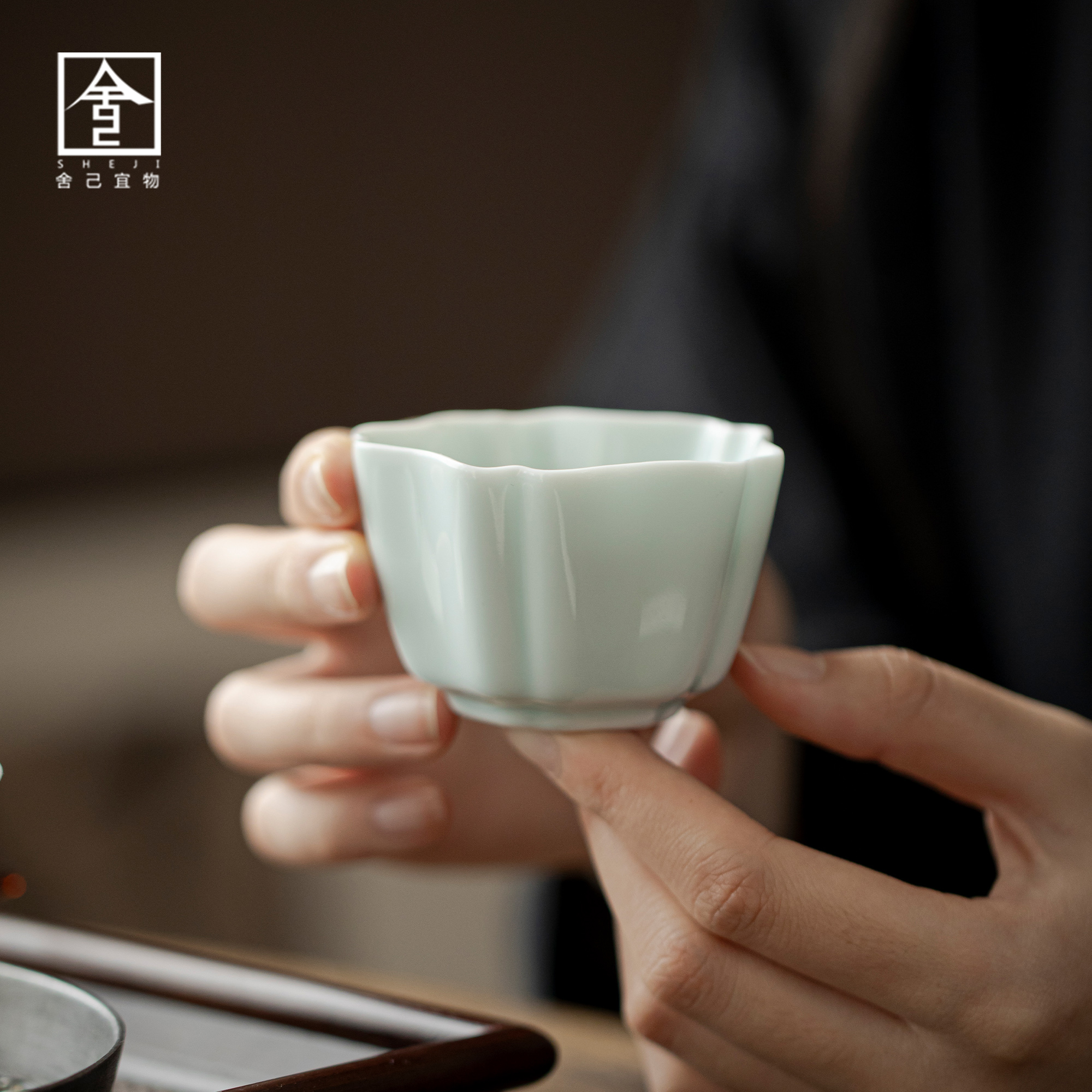 大号主人杯陶瓷功夫茶具喝茶杯子纯手工花瓣茶杯个人单杯功夫茶具