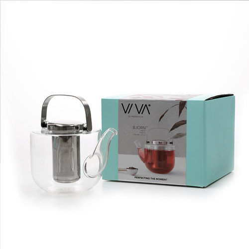 丹麦VIVA 小熊玻璃焖茶壶泡茶壶煮茶壶过滤家用透明北欧茶具套装 - 图3