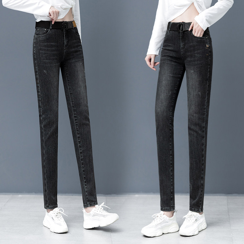 以纯官方旗舰店网红高腰牛仔铅笔裤 尚吻蔓牛仔裤