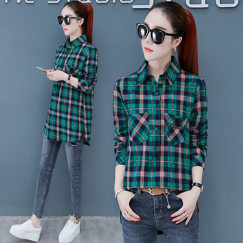 以纯官方旗舰店气质格子女2020衬衫 尚吻蔓衬衫