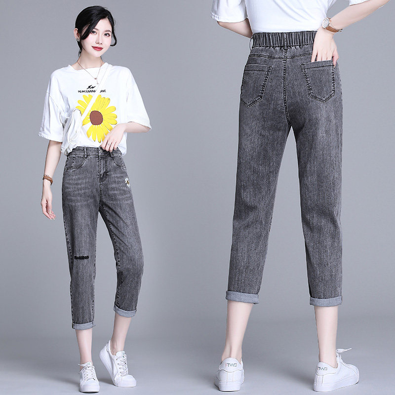 小雏菊牛仔裤女修身显瘦2020老爹裤 尚吻蔓牛仔裤