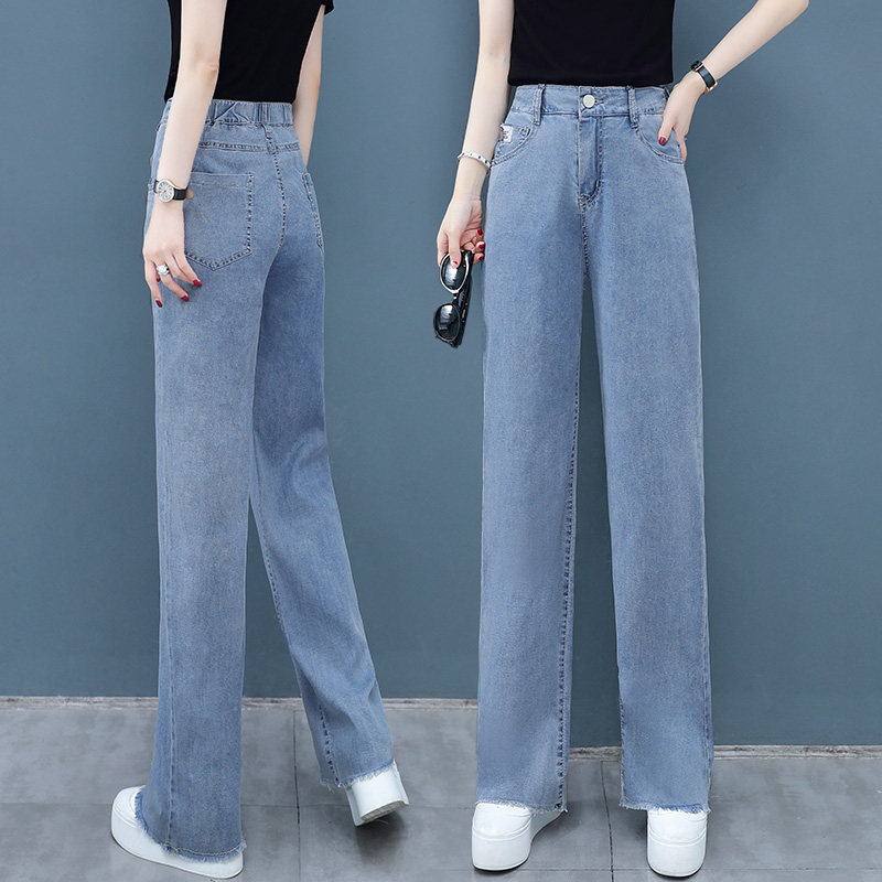 高腰女直筒阔腿裤2020年以纯牛仔裤 尚吻蔓牛仔裤
