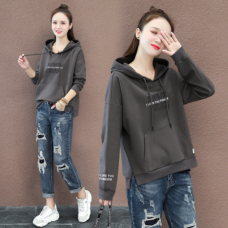 休闲连帽2020早秋新款宽松以纯卫衣 尚吻蔓卫衣/绒衫