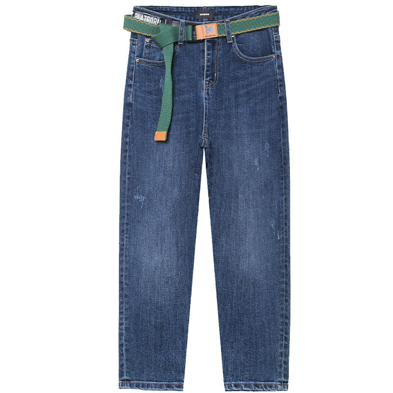 以纯官方旗舰店高腰宽松显瘦牛仔裤 尚吻蔓牛仔裤