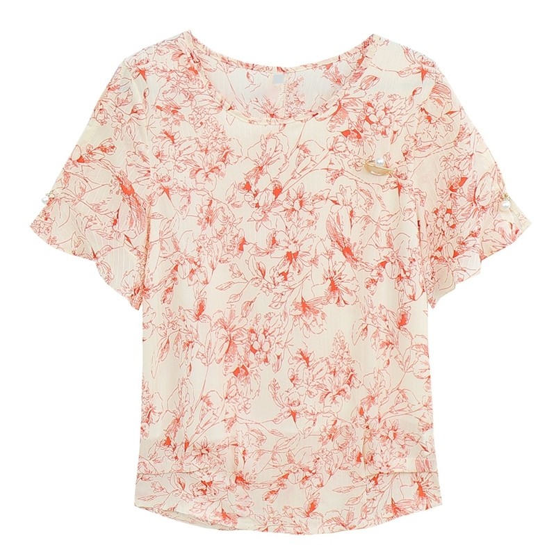 a21p官方旗舰店官网款夏季宽松小衫 尚吻蔓蕾丝衫/雪纺衫