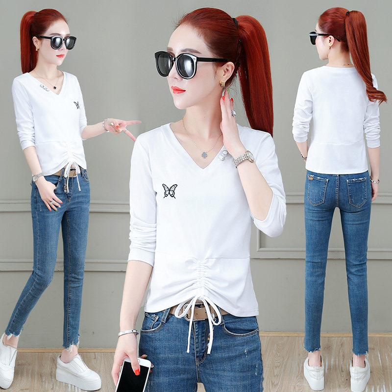 官方旗舰店官网搭2020夏季新款v领 尚吻蔓T恤