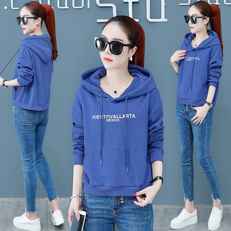 以纯官方旗舰店长袖连帽女装短外套 尚吻蔓卫衣/绒衫