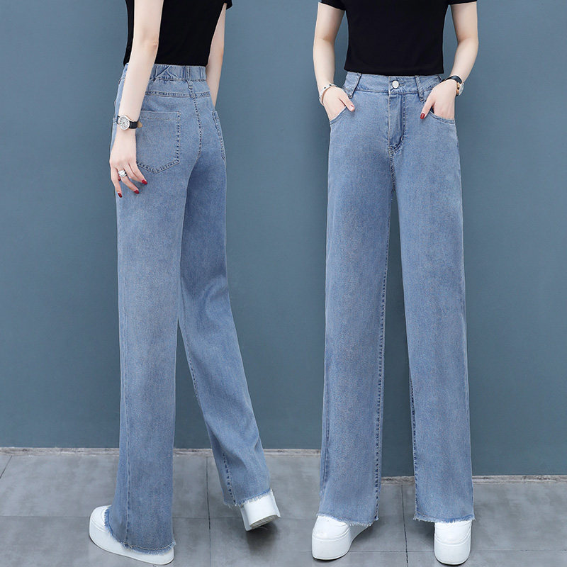 高腰女直筒阔腿裤2020年以纯牛仔裤 尚吻蔓牛仔裤