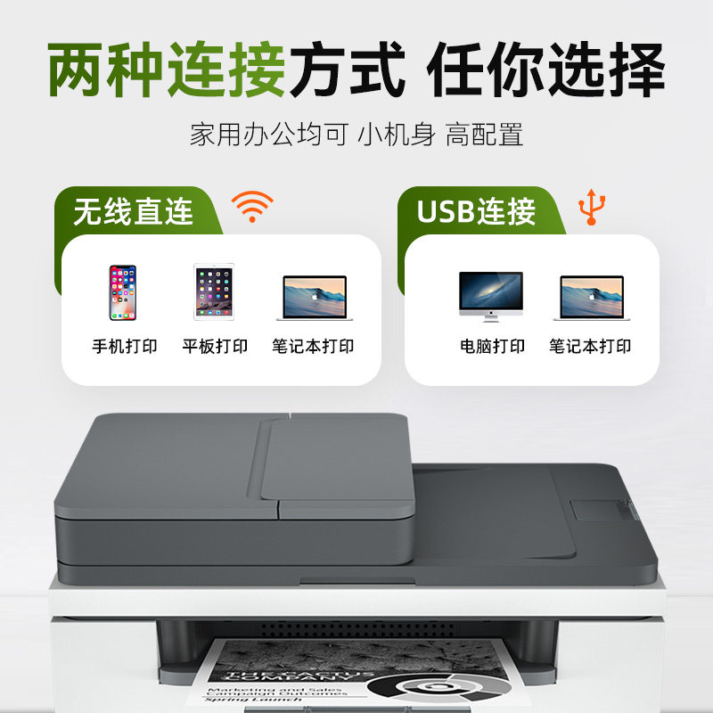 HP惠普M232dwc黑白激光自动双面打印机复印扫描一体机办公商用家用小型学生233sdwn有线网络手机无线连接WiFi