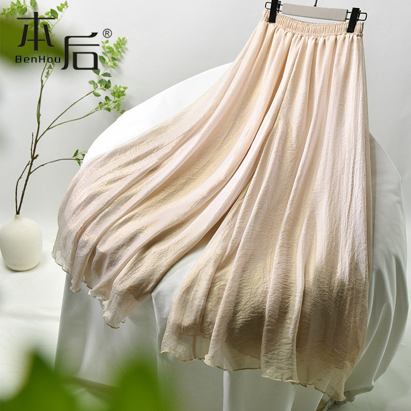松紧腰文艺中国风薄款宽松阔腿裤 本后休闲裤