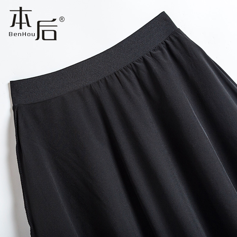 亮丝格纹针织粗花毛呢春秋冬半身裙 本后半身裙