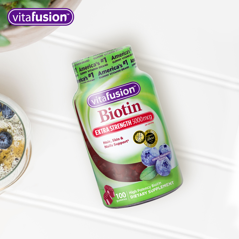 vitafusion海外旗舰店vitafusion美国biotin生物素软糖防脱发100粒20年10月到期50天/瓶3