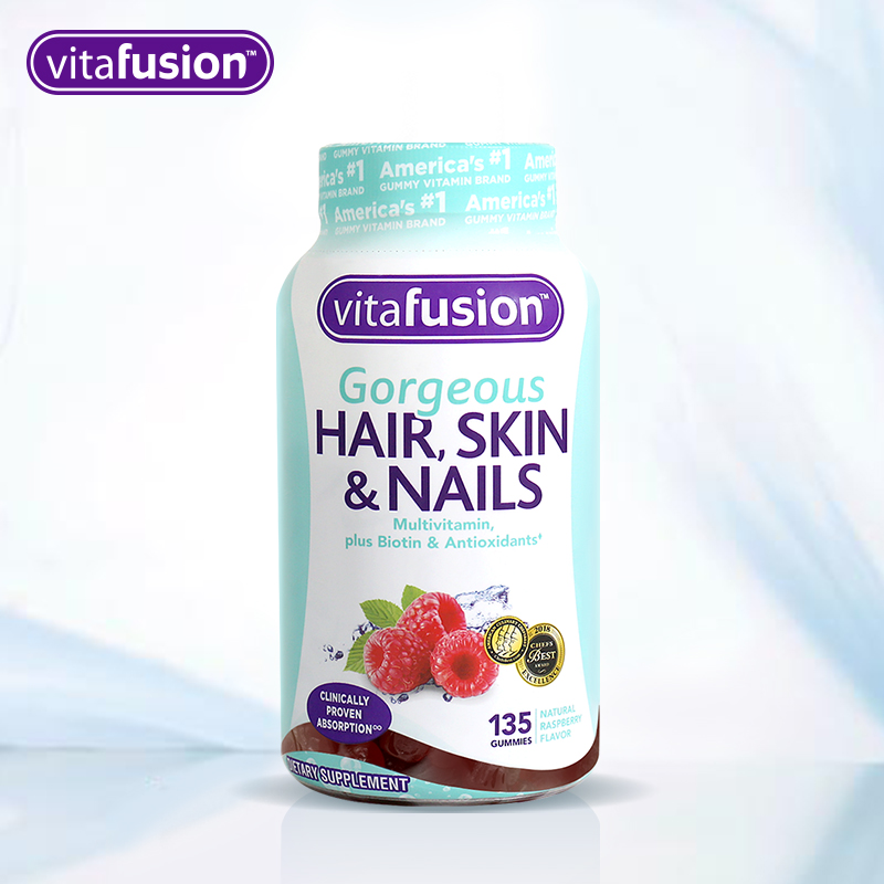 vitafusion海外旗舰店vitafusion美国进口胶原蛋白水果糖美颜促进胶原再生软糖135粒3