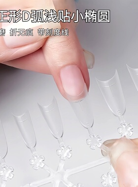 辅助线浅半贴甲片无痕中椭圆形