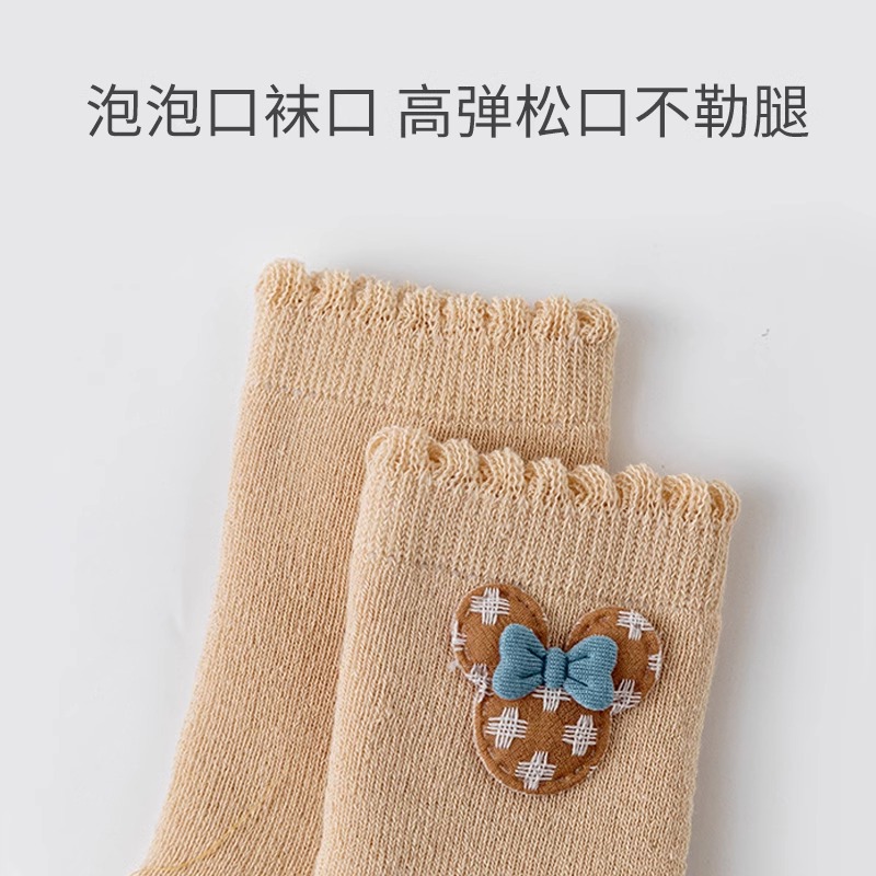 儿童袜子纯棉秋冬款宝宝加厚袜女童新生婴儿童袜1-女孩毛圈中筒袜