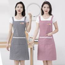 Huaxing Preferred Pure Cotton Home Apron New Small Fresh Kitchen Cook Breathable Summer Braces Surround Waist Cotton Fabric Hood