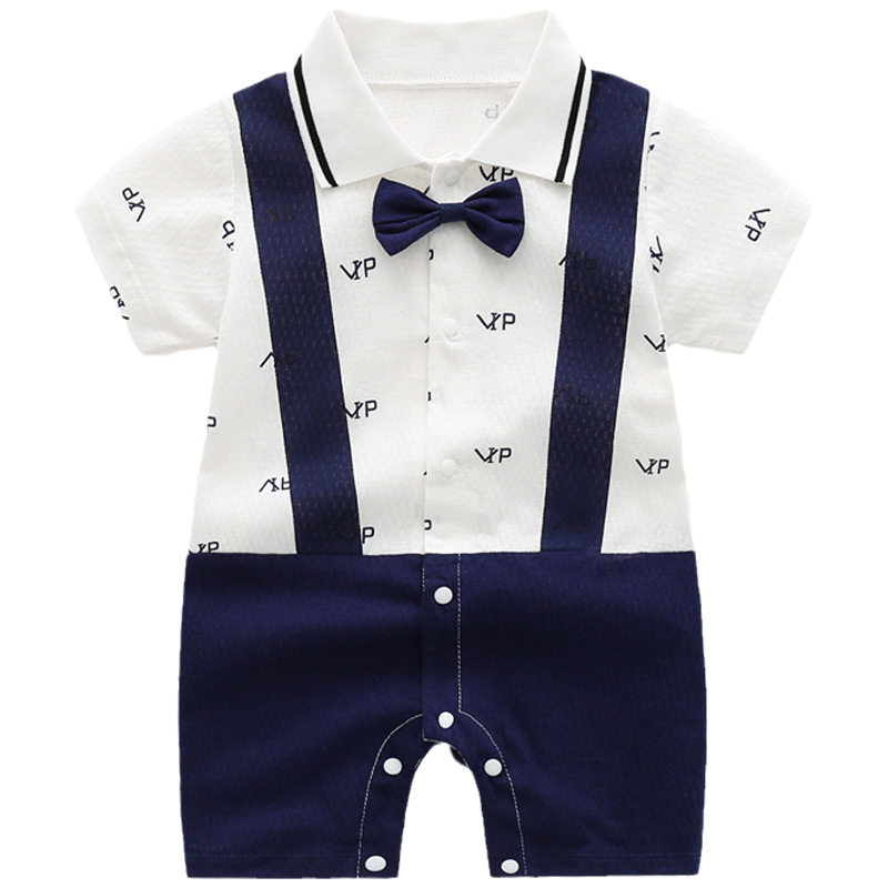 婴儿短袖纯棉女宝宝男夏装爬服睡衣 绮晗芯连衣裙