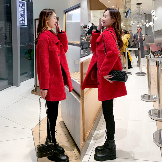 Chic sheep shears loose slimming new jacket for women