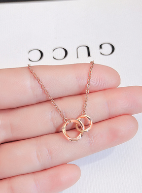 钛钢不掉色圆圈锁骨链