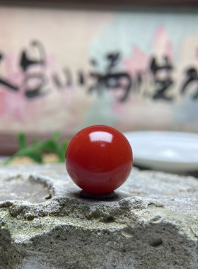 文玩手串配珠配饰- 20mm保山南红绿松圆珠单珠-文玩手串隔珠顶珠