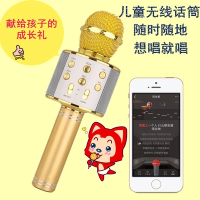 Child microphone Wireless microphone Karok singing baby Music Toys with flared rechargeable handheld ktv1