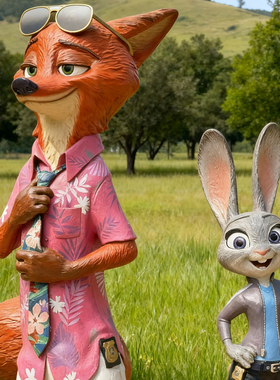 玻璃钢疯狂动物城雕塑