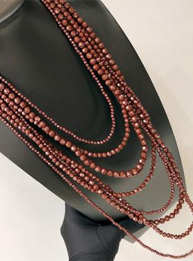时尚高级感串珠多层叠搭项链