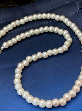 6MM珍珠项链女小众轻奢设计高级感时尚气质锁骨链颈链毛衣链珠链