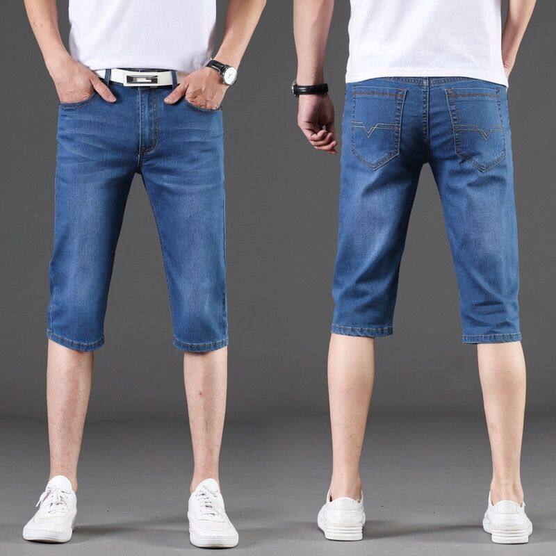 夏季薄款七分牛仔短裤男潮牌弹力修身直筒宽松五分裤耐磨韩版潮流,淘宝优惠券,粉丝福利购,淘宝优惠卷