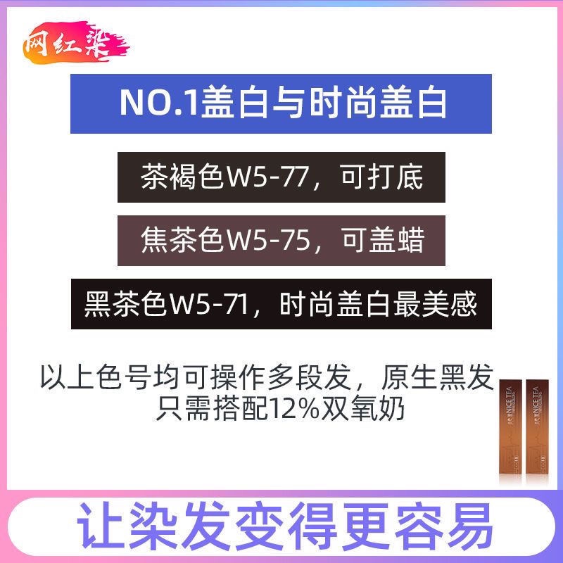 浩鑫九色茶九魅茶染膏发廊专用单支网红染发盖白发一步到位微潮色