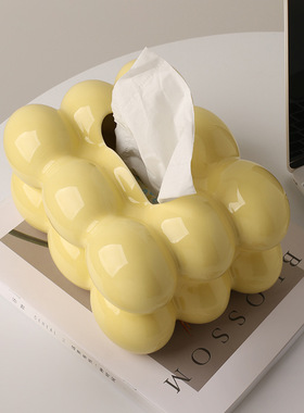 贝汉美北欧风创意陶瓷纸巾盒摆件家居客厅餐桌茶几抽纸盒跨境热采