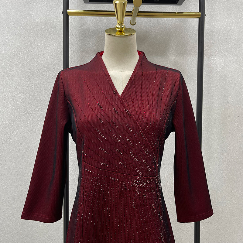 小个子喜婆婆婚宴装连衣裙大码旗袍秋季结婚妈妈礼服高贵丈母娘新 - 图3